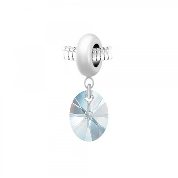 SC Crystal steel bead charm with sparkling crystals