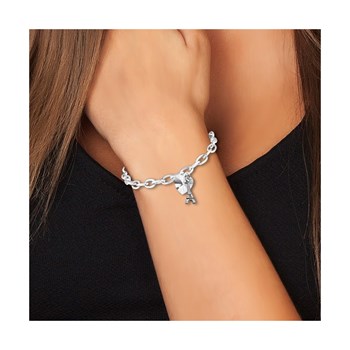 SC Crystal heart and Eiffel Tower bracelet with sparkling crystals