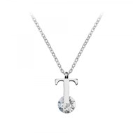 Collier alphabet lettre T SC Crystal orné de cristaux scintillants