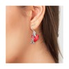 Boucles d'oreilles coeur rouge et Tour Eiffel SC Crystal orné de Cristaux scintillants - vue V2