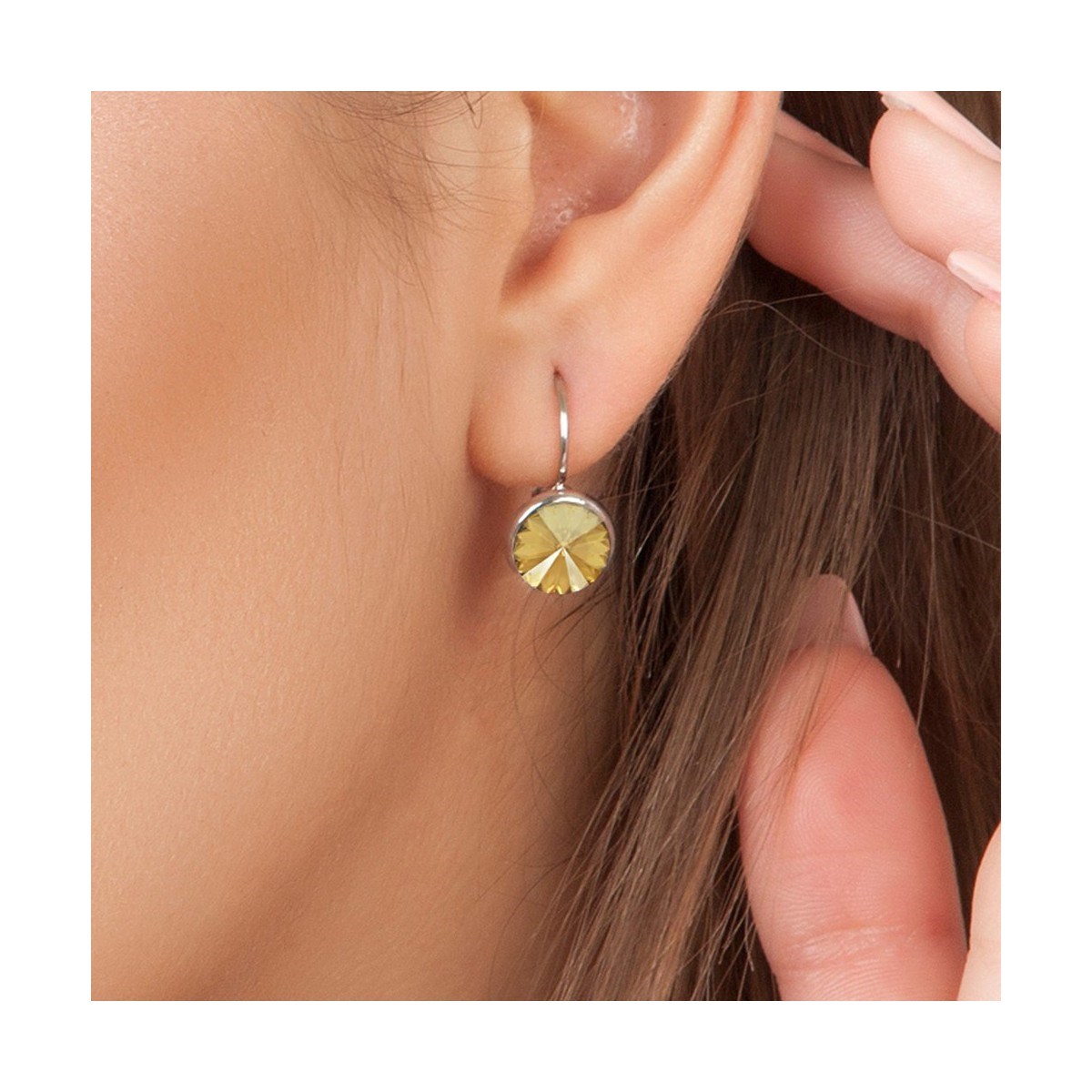Parure collier et boucles d'oreilles SC Crystal ornée de Cristaux scintillants - vue 2