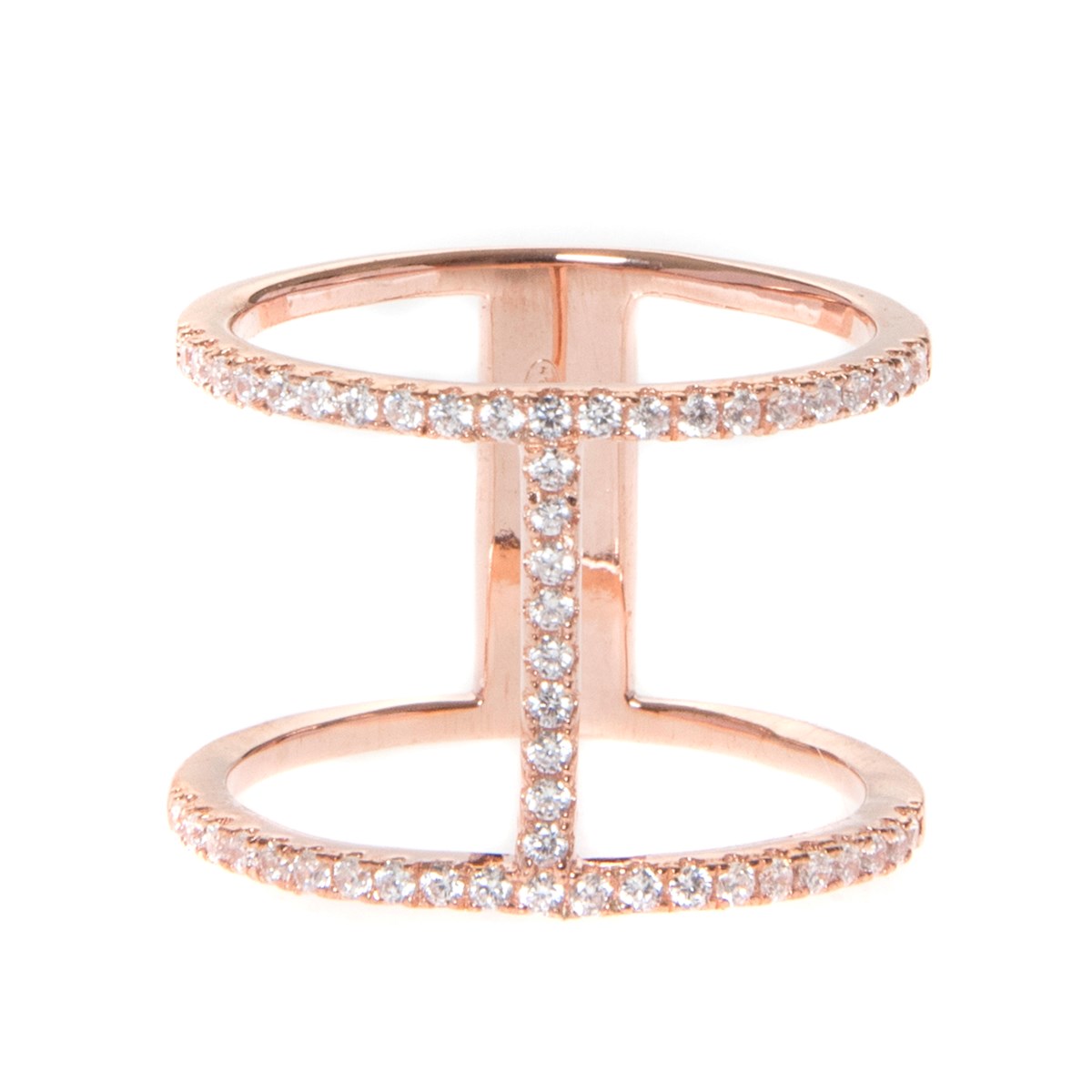 Bague Argent Motif Evasion Rose