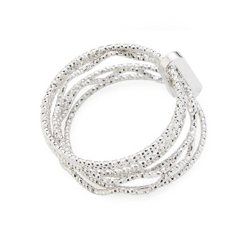 Bague Argent Anneaux Ondulés