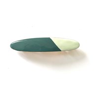 Barrette ovale de taille moyenne en étain émaillé