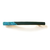 Barrette fine dorée émaillée bicolore avec des paillettes irrisées