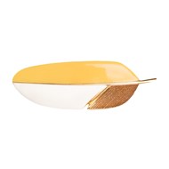 Barrette plume jaune tricolore jaune