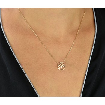 Levensboom ketting 750 Verguld 3 micron