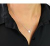 Collier 2 coeurs coeur ajouré et coeur plein Argent 925 Rhodié - vue V3