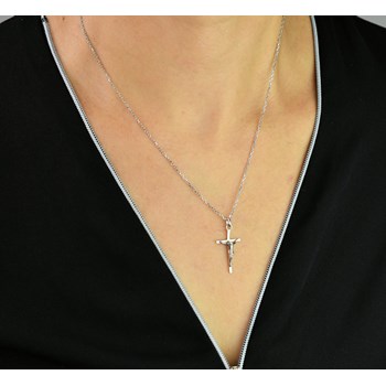 Ketting Kruis kruisbeeld Jezus Christus Zilver 925 Rhodium