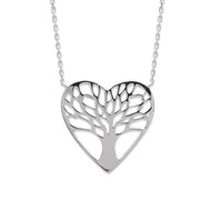 Collier coeur arbre de vie Argent 925 Rhodié