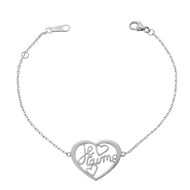 Bracelet femme coeur Je t'aime Argent 925 Rhodié