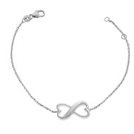 Bracelet femme coeur infini Argent 925 Rhodié