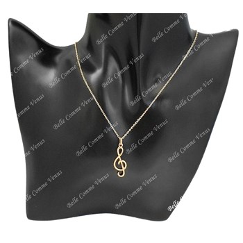 G-sleutel ketting muzieknoot 750 verguld 3 micron