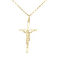 Collier croix crucifix Jésus Christ Plaqué OR 750 3 microns
