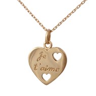 Collier femme coeur Je t'aime Plaqué OR 750 3 microns