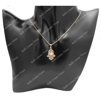 Hand halsketting door Fatma Zirkoniumoxide GOUD verguld 750 3 micron