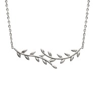 Collier feuille de laurier Argent 925 Rhodié