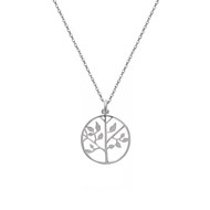 Collier arbre de vie cercle Argent 925 Rhodié