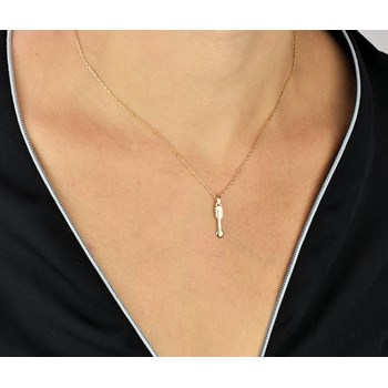 Hart ketting met liefdespijl 750 verguld 3 micron