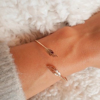 Dunne vergulde armband ketting Trendy veer