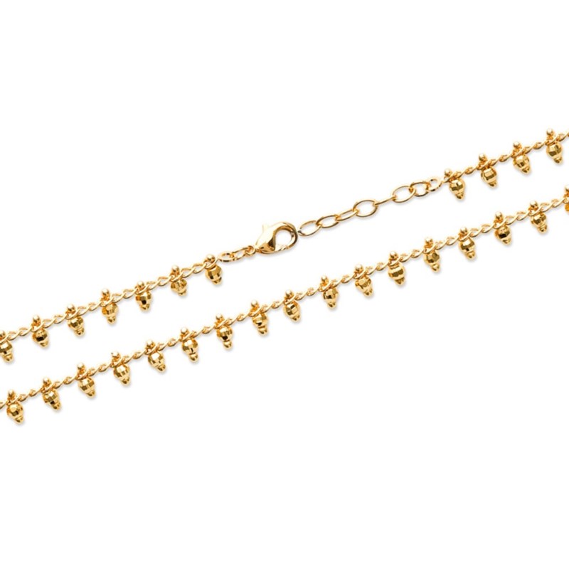 Bracelet Fin Plaqué Or Mode Tendance Perles Breloques
