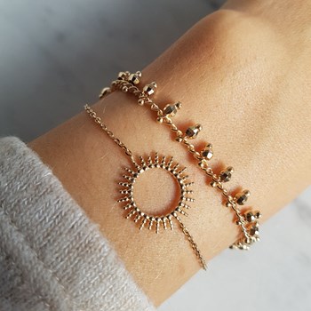 Trendy dunne vergulde armband Bedel kralen
