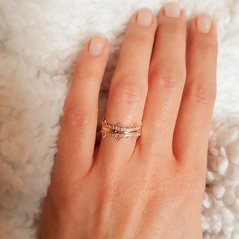 Bague Fine Plaqué Or Mode Tendance Couronne