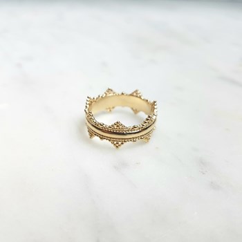 Bague Fine Plaqué Or Mode Tendance Couronne
