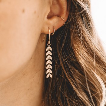Boucles d'Oreilles Plaqué Or Mode Epis de Blé