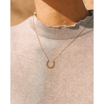 Collier Fin Plaqué Or Mode Pendentif Soleil