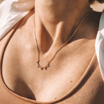 Collier Fin Plaqué Or Mode Tendance Pendentif Pointe