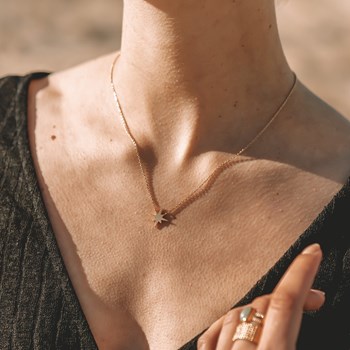 Collier Fin Plaqué Or Mode Tendance Pendentif Etoile