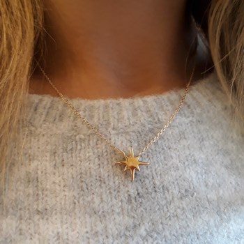 Collier Fin Plaqué Or Mode Tendance Pendentif Etoile