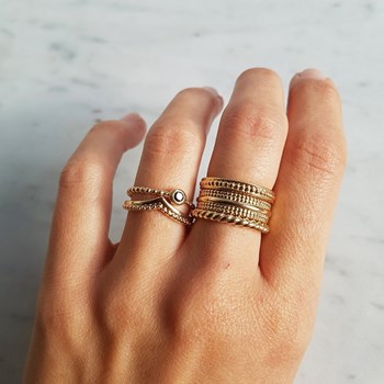 Bague Fine Plaqué Or Mode Tendance Pointe