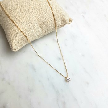 Collier Fin Plaqué Or Mode Pierre Precieuse Zirconium