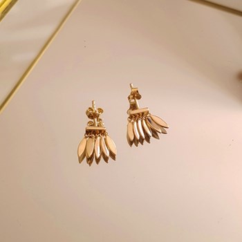 Petites Boucles d'Oreilles Plaqué Or Pampilles