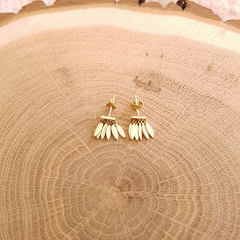 Petites Boucles d'Oreilles Plaqué Or Pampilles