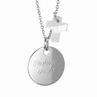 Collier médaille et nacre argent 925 - Personnalisable