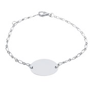 Bracelet gourmette ovale argent 925 - Personnalisable