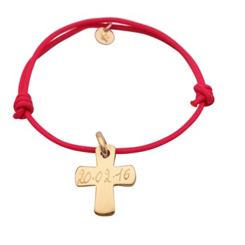 Bracelet croix plaqué or 3 microns - Personnalisable