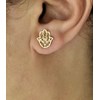 Boucles d'oreilles Main de Fatma Plaqué OR 750 3 Microns - vue V2