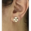 Boucles d'oreilles Trèfle de coeurs Plaqué OR 750 3 microns - vue V2