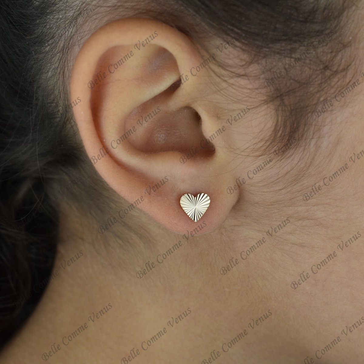 Boucles d'oreilles Coeur Plaqué OR 750 3 microns - vue 2