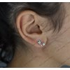 Boucles d'oreilles petites fées étoiles oxyde de zirconium ARGENT 925 rhodié - vue V2