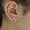 Boucles d'oreilles dauphin pour enfant Argent 925 Rhodié - vue V2