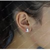 Boucles d'oreilles chat pour enfant Argent 925 Rhodié - vue V2