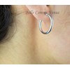 Boucles d'oreilles créole Argent 925 Rhodié - vue V2