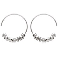 Boucles d'oreilles créole suite de coeurs Argent 925 Rhodié