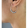 Boucles d'oreilles créole suite de coeurs Argent 925 Rhodié - vue V2