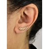 Boucles d'oreilles grimpantes contour de lobe feuille de laurier Plaqué or 750 3 microns - vue V2